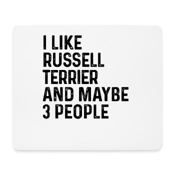 J’aime Russell Terrier et peut-être 3 personnes Chien - Tapis de souris (format paysage) - blanc - Devant