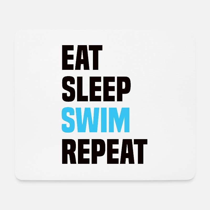 Eat Sleep Swim Repeat - Mousepad (Querformat) - Weiß