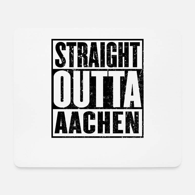 Gerade Outta Aachen - Mousepad (Querformat) - Weiß