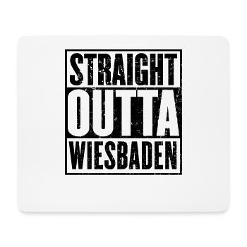 Gerade Outta Wiesbaden - Mousepad (Querformat) - Weiß - Vorne