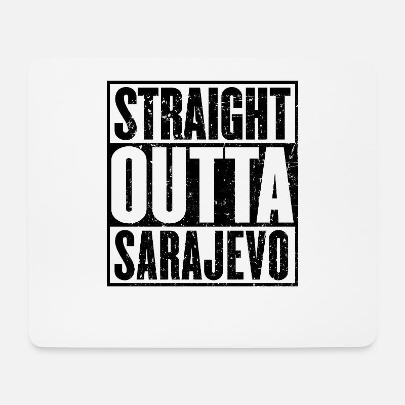 Straight Outta Sarajevo Jahrgang - Mousepad (Querformat) - Weiß