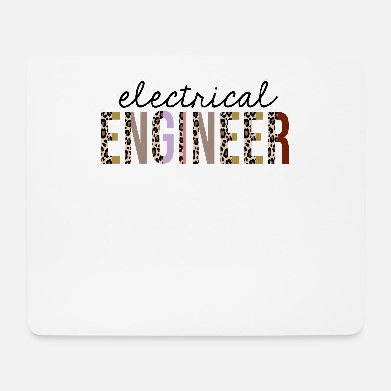 Elektroingenieur Leopardenprint lustig - Mousepad (Querformat) - Weiß