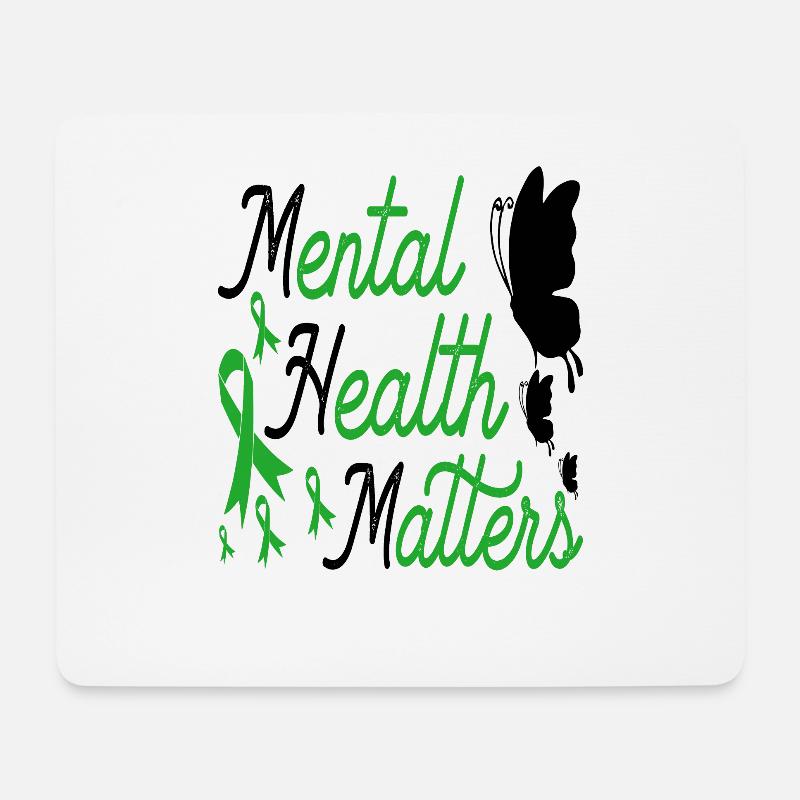 Psychische Gesundheit beendet das Stigma Gesundheit - Mousepad (Querformat) - Weiß