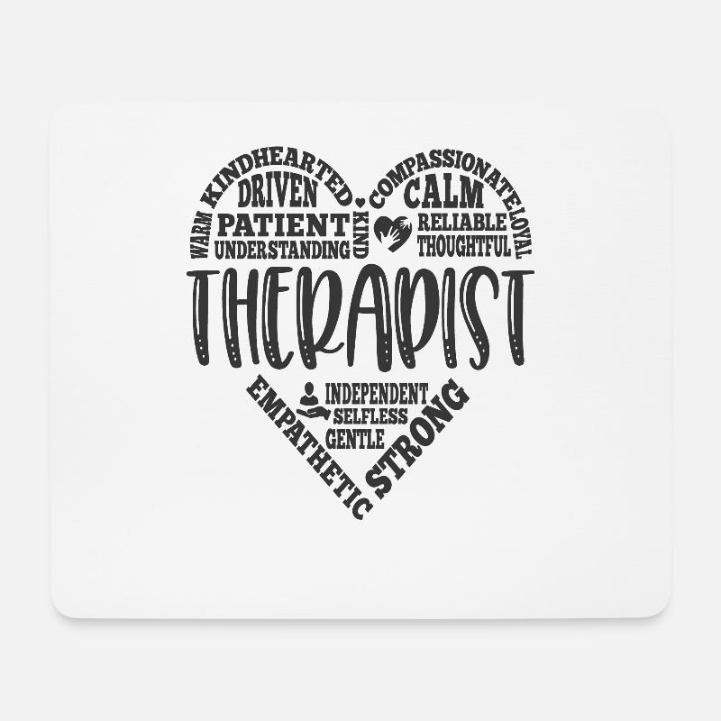 Therapeut Herzzitate - Mousepad (Querformat) - Weiß