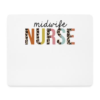 Midwife Nurse Leopard Print Registered RN Nursing - Mouse Pad (horizontal) - white - Front