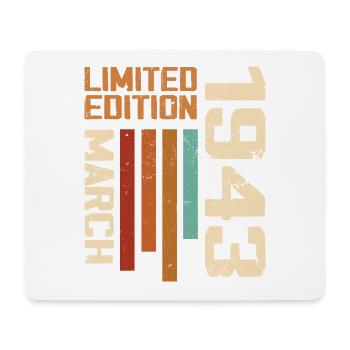 Mars 1943 Anniversaire 1943 Retro 1943 Mars - Tapis de souris (format paysage) - blanc - Devant