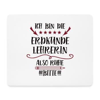 Erdkundelehrerin Lehrerin Erdkunde Geo Geographie - Mousepad (Querformat) - Weiß - Vorne