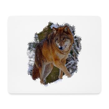 Wolf - Mousepad (Querformat) - Weiß - Vorne
