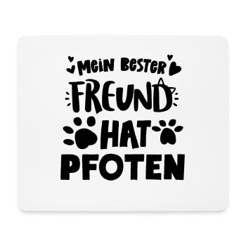 Mein bester Freund hat Pfoten Katzen Katzenbesitze - Mousepad (Querformat) - Weiß - Vorne