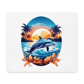 Delfin - Mousepad (Querformat) - Weiß - Vorne