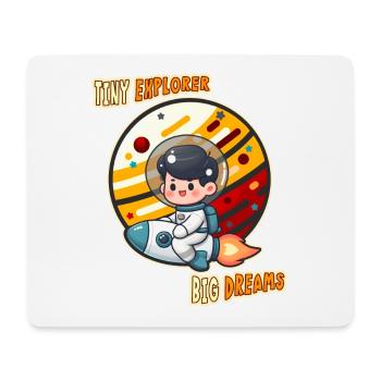 Petit explorateur, enfant astronaute sur des fusées - Tapis de souris (format paysage) - blanc - Devant
