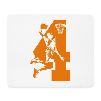 NUMBER 4 BASKETBALL 4TH BIRTHDAY - Mouse Pad (horizontal) - white - Front