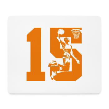 NUMMER 15 BASKETBALL 15. GEBURTSTAG - Mousepad (Querformat) - Weiß - Vorne