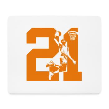 NUMBER 21 BASKETBALL 21ST BIRTHDAY - Mouse Pad (horizontal) - white - Front