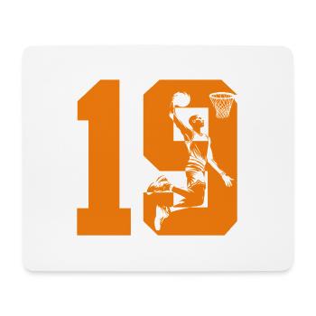 NUMBER 19 BASKETBALL 19TH BIRTHDAY - Mouse Pad (horizontal) - white - Front