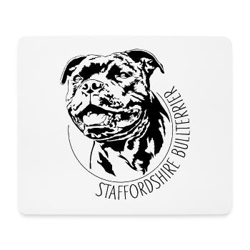 STAFFORDSHIRE BULLTERRIER Portrait de chien Wilsigns - Tapis de souris (format paysage) - blanc - Devant