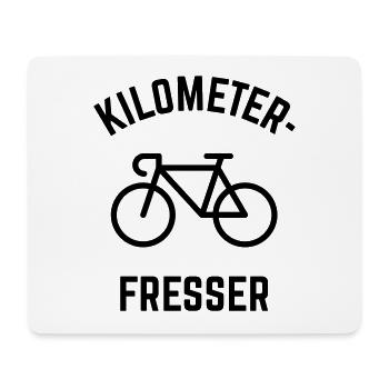 Kilometerfresser (Rennrad Fahren / Radrennen) - Mousepad (Querformat) - Weiß - Vorne