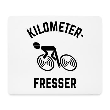 Kilometerfresser Rennradfahrer (Rennrad / L<–R) - Mousepad (Querformat) - Weiß - Vorne