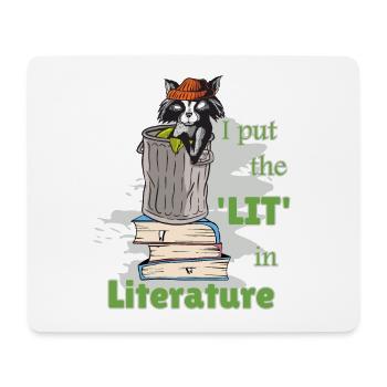 Lustige Sprüche Literatur Buch Schreiben Waschbär - Mousepad (Querformat) - Weiß - Vorne