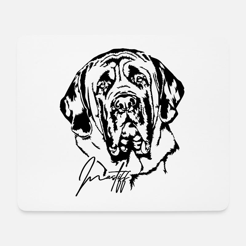 MASTIFF Hunde Portrait Rassehund Wilsigns - Mousepad (Querformat) - Weiß