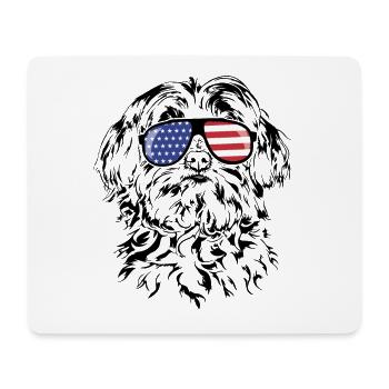 MALTESE America Flag Lunettes Wilsigns - Tapis de souris (format paysage) - blanc - Devant