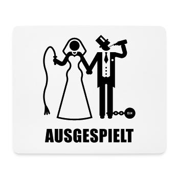 Ausgespielt! (JGA / Peitsche / Bier / Fessel / B) - Mousepad (Querformat) - Weiß - Vorne