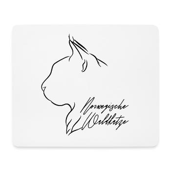 Norwegische Waldkatze Profil Katzen Katze Wilsigns - Mousepad (Querformat) - Weiß - Vorne