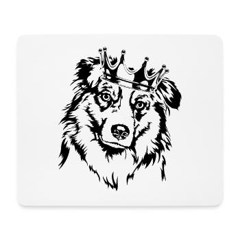 Berger australien Couronne Chiens Chiens Wilsigns - Tapis de souris (format paysage) - blanc - Devant