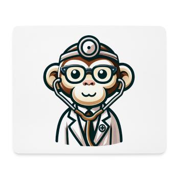 Médecin singe mignon - Tapis de souris (format paysage) - blanc - Devant