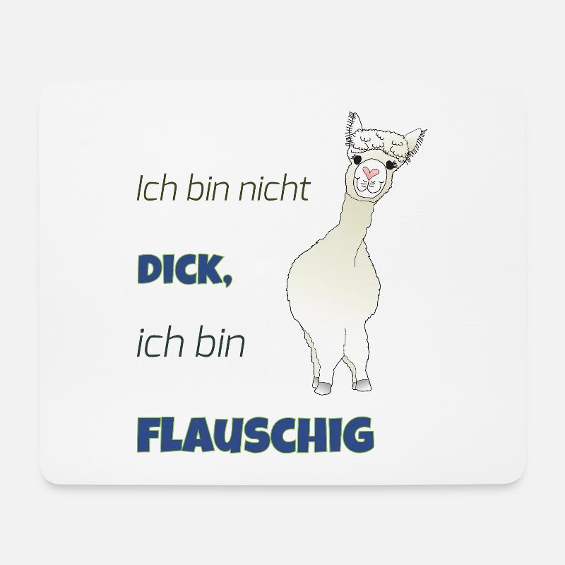 Ich bin nicht dick, ich bin flauschig! - Mousepad (Querformat) - Weiß