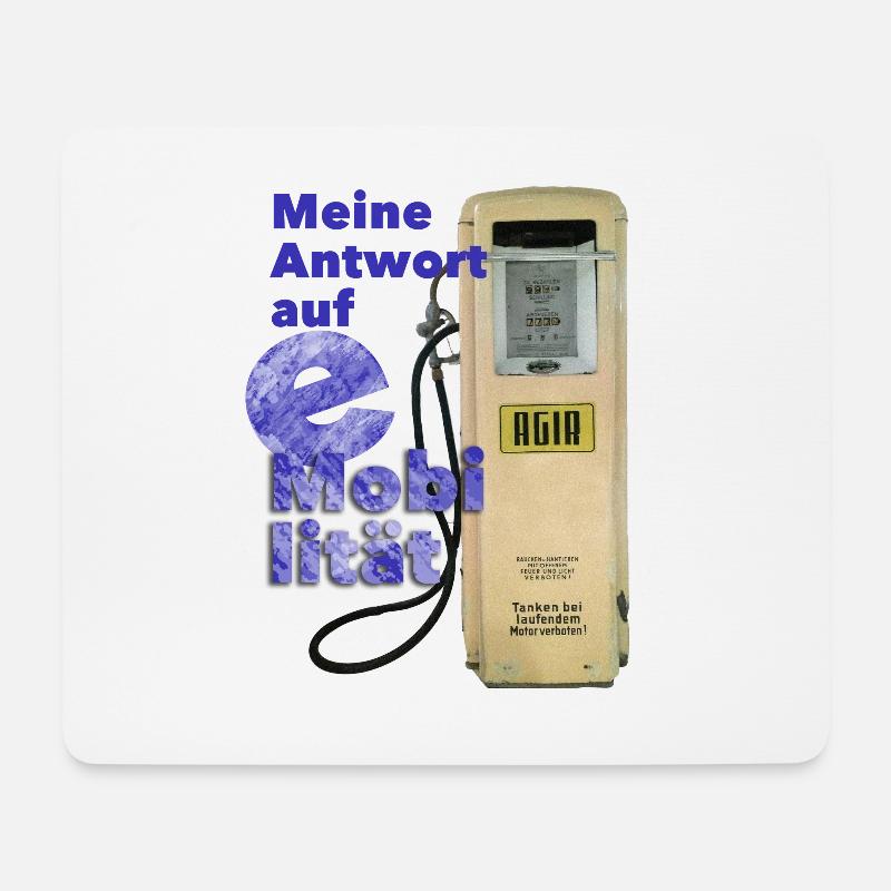 Vorsicht Satire: Meine Antwort auf E-Mobilität - Mousepad (Querformat) - Weiß