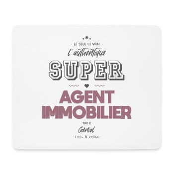 L authentique super agent immobilier - Tapis de souris (format paysage) - blanc - Devant