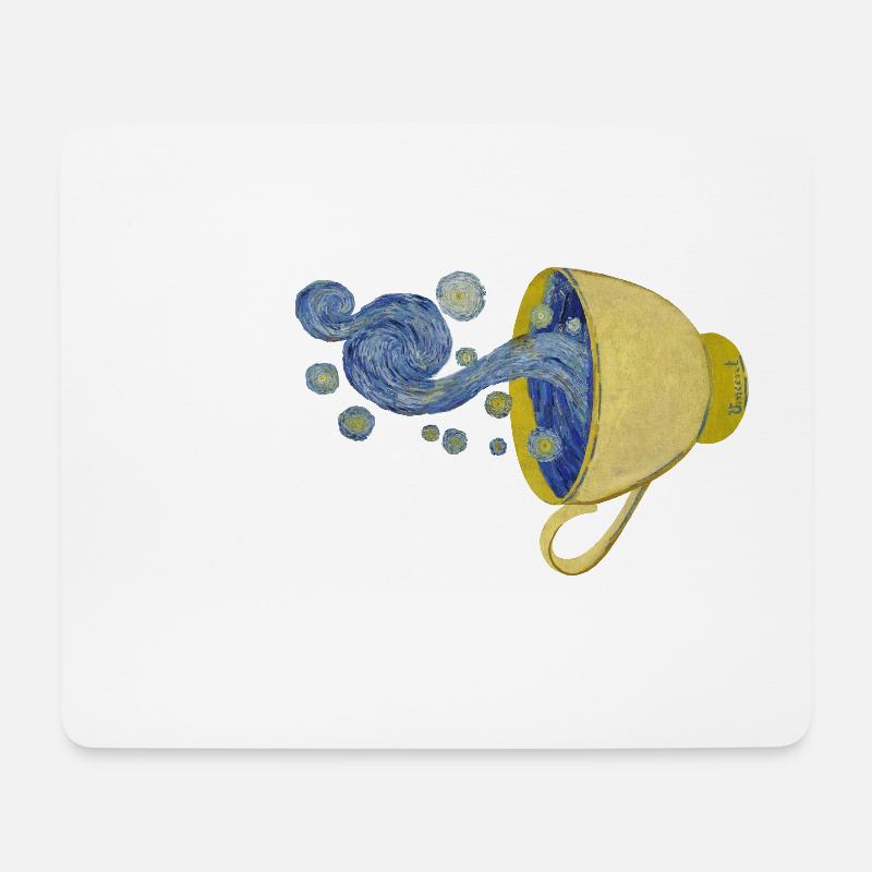 Starry Coffee, Starry Night - Vincent - Mousepad (Querformat) - Weiß