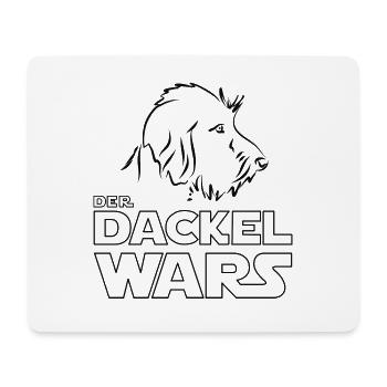 Der Dackel Wars - Schriftzug und Rauhaardackel - Mousepad (Querformat) - Weiß - Vorne