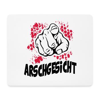 Arschgesicht - Mousepad (Querformat) - Weiß - Vorne