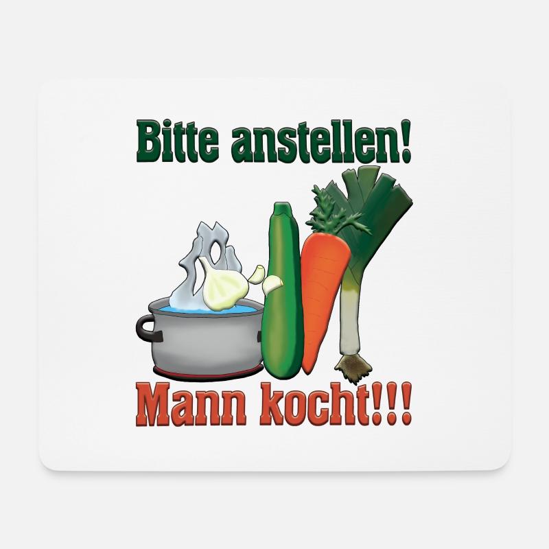 Kochtopf Gemüse - Mousepad (Querformat) - Weiß