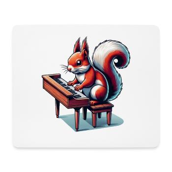 Piano, Musique, Écureuil, Noix, Amoureux Des Animaux - Tapis de souris (format paysage) - blanc - Devant