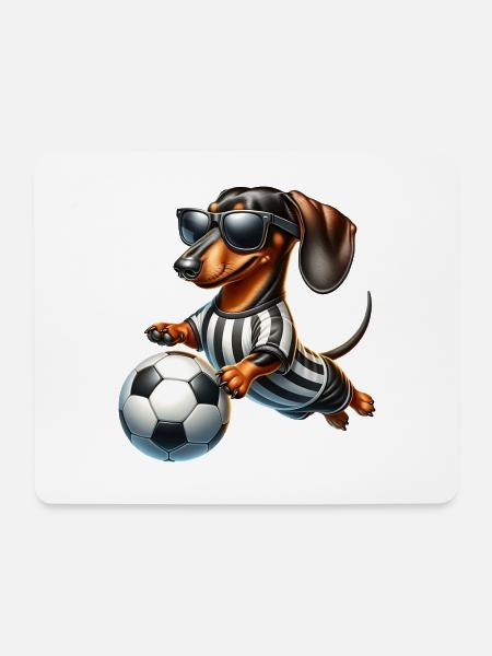 Dachshund Fussballspieler Wiener Hund Fan - Mousepad (Querformat) - Weiß
