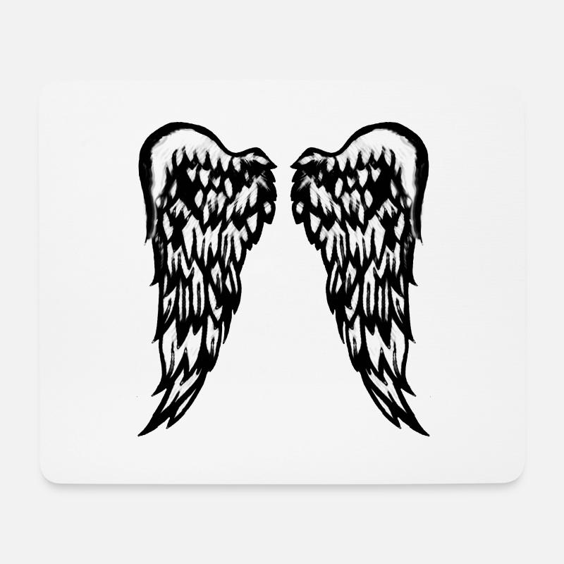 Große Engelsflügel - Mousepad (Querformat) - Weiß