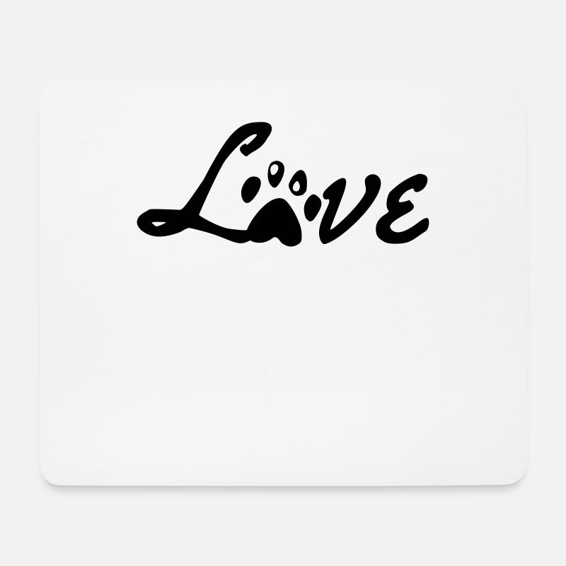 Love Pfote - Liebe - Mousepad (Querformat) - Weiß