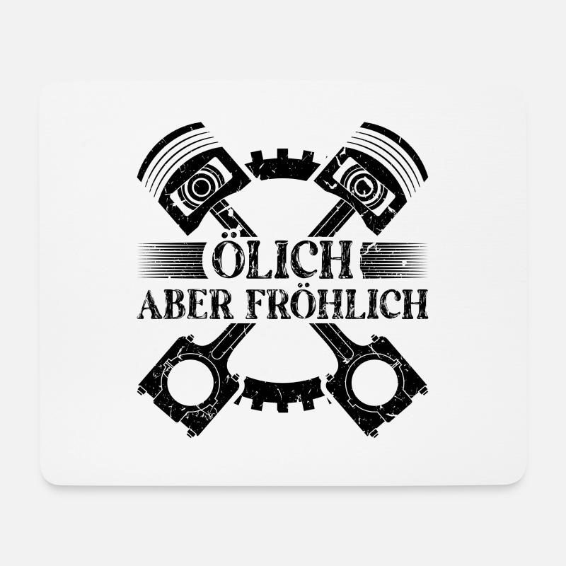 Auto Schrauber Tuner Mechaniker Ölich - Mousepad (Querformat) - Weiß