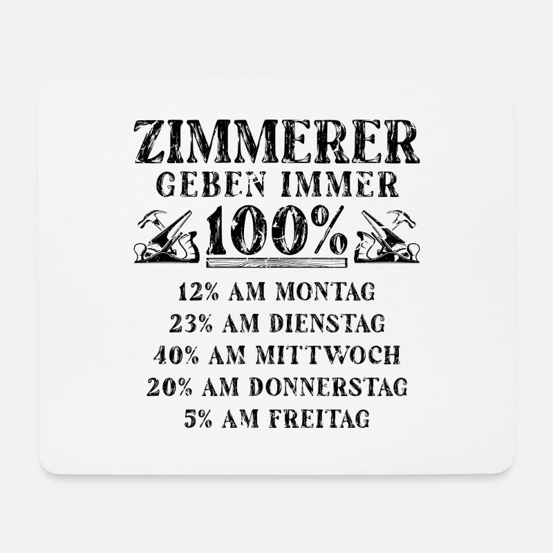 Zimmermann Geschenk Schreiner Werkzeug - Mousepad (Querformat) - Weiß