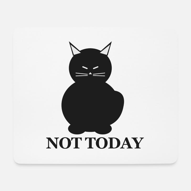 Nicht heute Katzen-Silhouette - Mousepad (Querformat) - Weiß