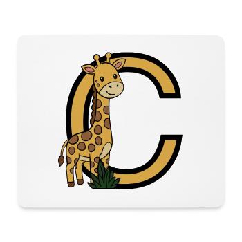 Giraffen mit Buchstabe C - Mousepad (Querformat) - Weiß - Vorne