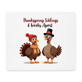 Thanksgiving Geschwister - Mousepad (Querformat) - Weiß - Vorne