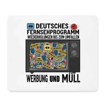 Télévision allemande - Publicité et ordures - Tapis de souris (format paysage) - blanc - Devant