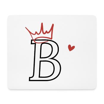 Buchstabe B Kronenherz - Mousepad (Querformat) - Weiß - Vorne