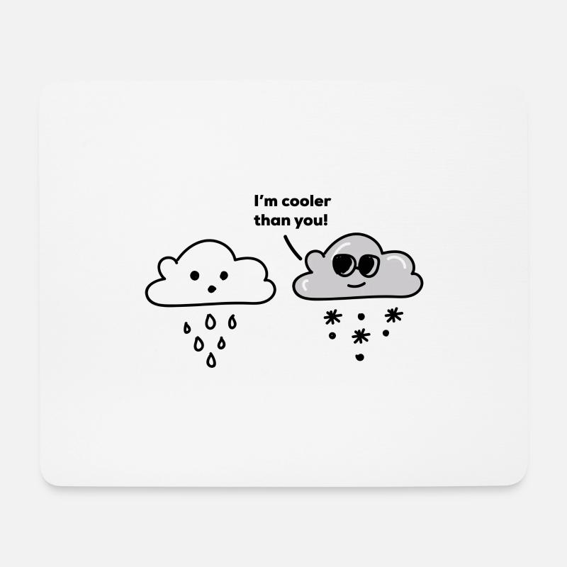 Schneewolke Regenwolke - Mousepad (Querformat) - Weiß