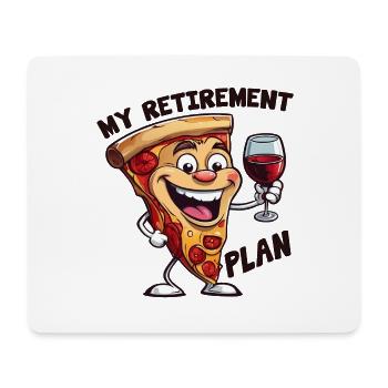 Pizza Retirement Plan lustiges Pizzastück - Mousepad (Querformat) - Weiß - Vorne