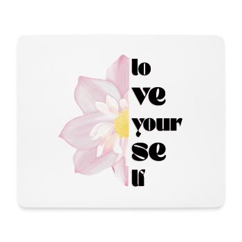 Aimez-vous – Motif 🌸✨ floral - Tapis de souris (format paysage) - blanc - Devant